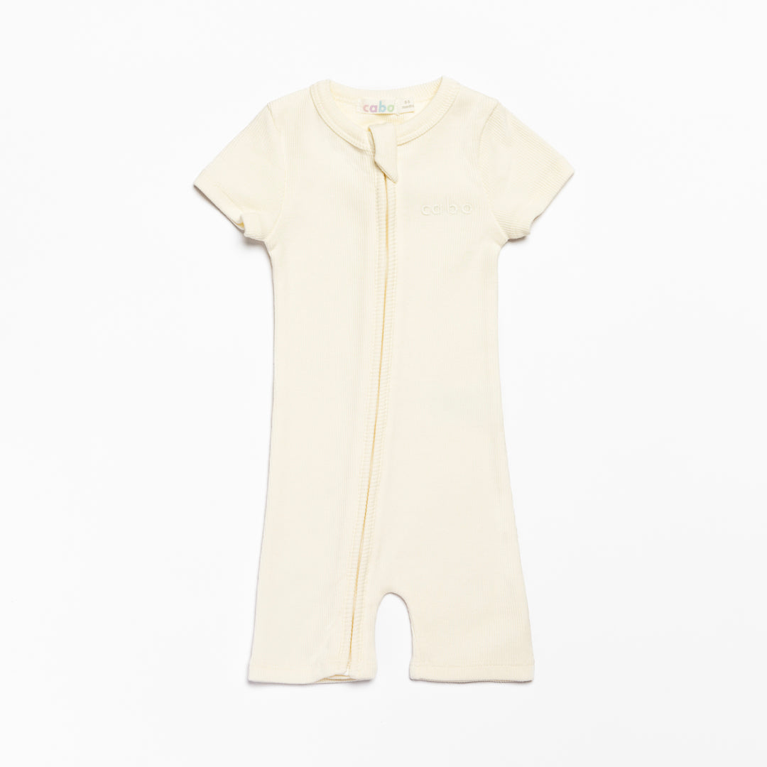 Ribbed Short Sleeve Jumpsuit