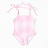 Pink Gingham One Piece Bather